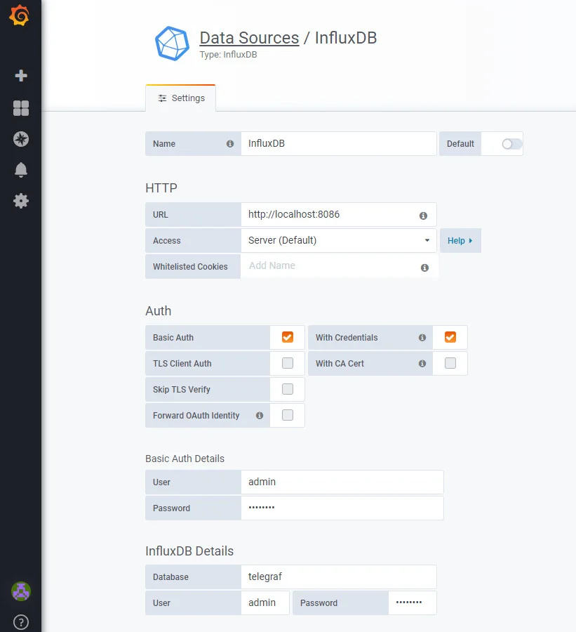 Ejemplo de configuración de Data Source en Grafana