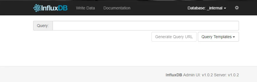 Interfaz web de administración de InfluxDB
