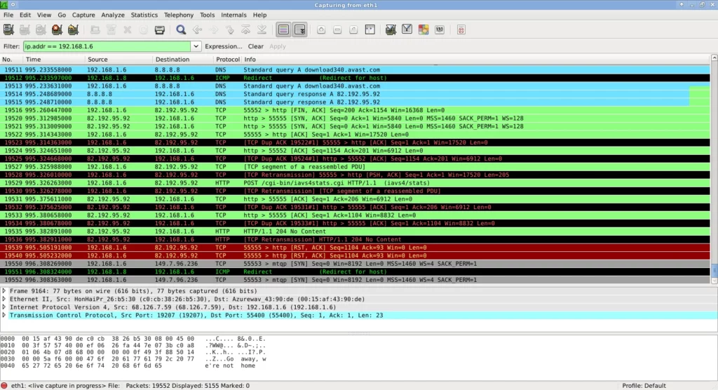 Análisis captura de tráfico con Wireshark